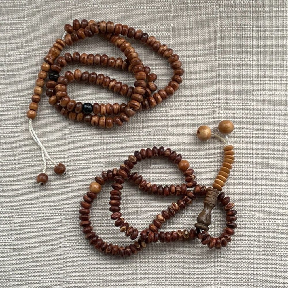 Lot of 2 Tasbeeh Brown Beads Prayer Beads Handmade Real Wood Beads X 2 - Picture 8 of 8